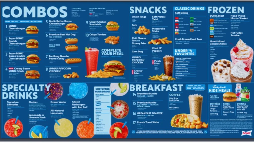 sonic menu