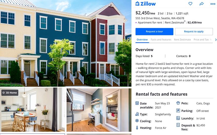 zillow for rent