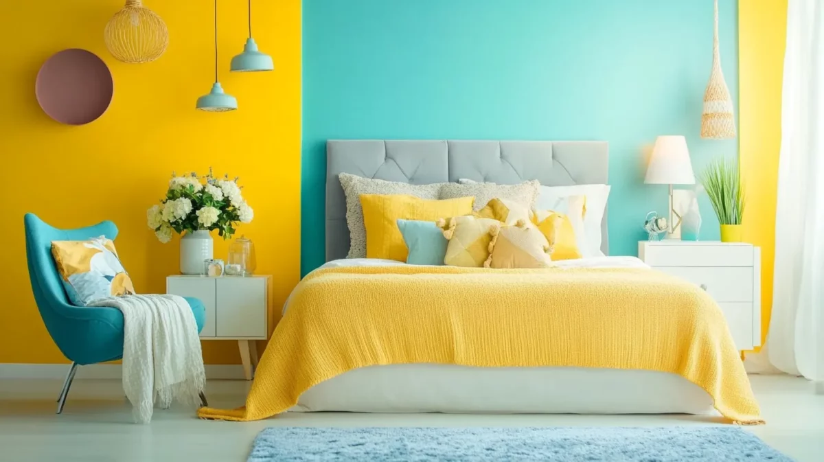 two colour combination for bedroom walls